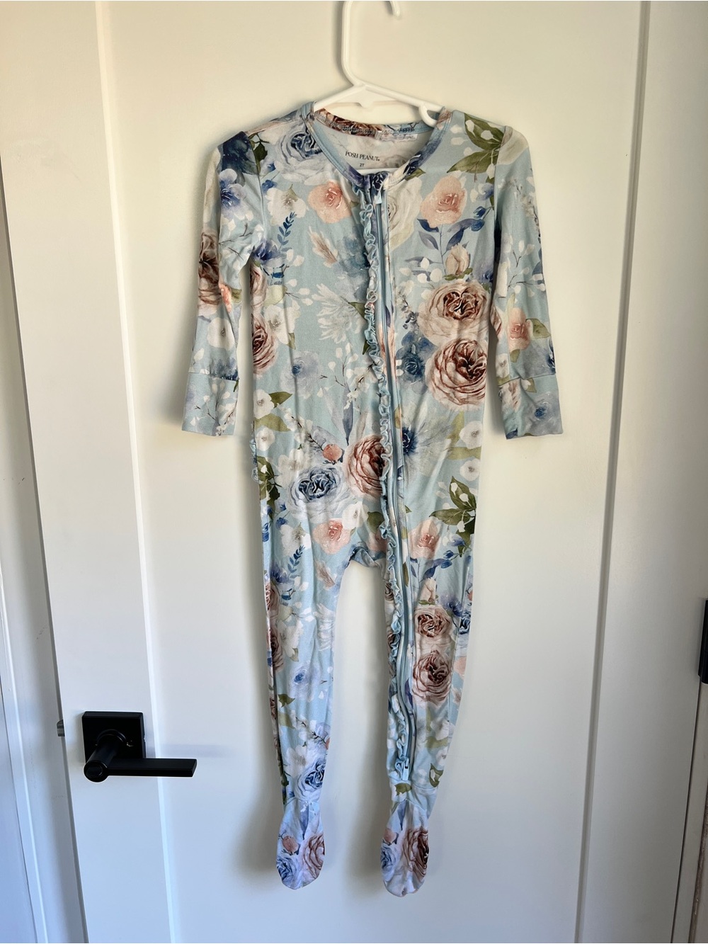Posh Peanut 2T Floral Ruffle Zip Footie Pajamas Bamboo Sleeper